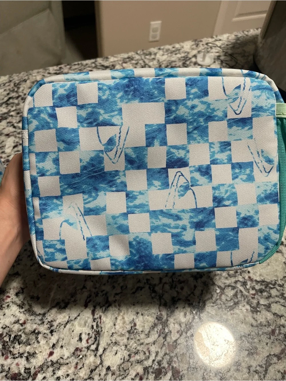 2 Cat & Jack Insulated Kids Lunch Box - Blue Checkered Shark